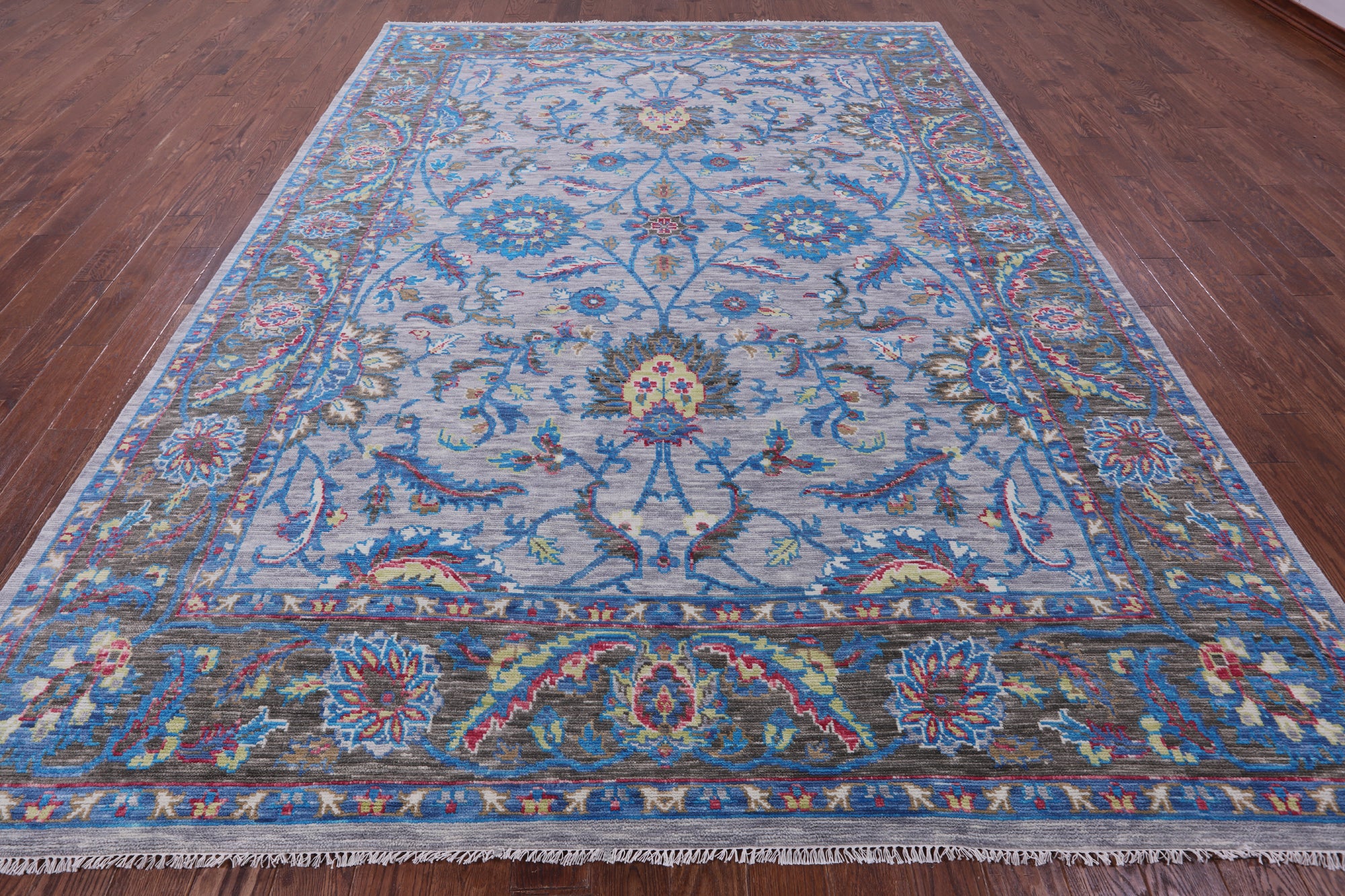 Grey Persian Tabriz Handmade Wool Rug - 9' 1" X 12' 2" - Golden Nile
