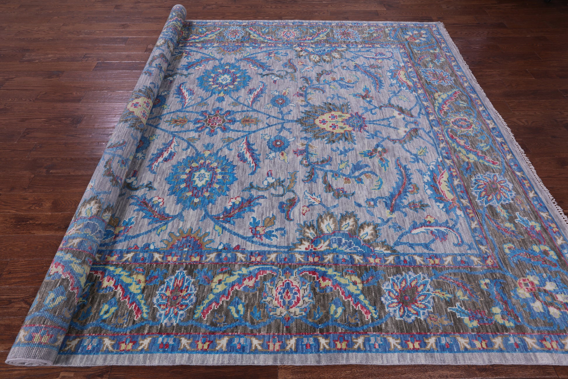Grey Persian Tabriz Handmade Wool Rug - 9' 1" X 12' 2" - Golden Nile