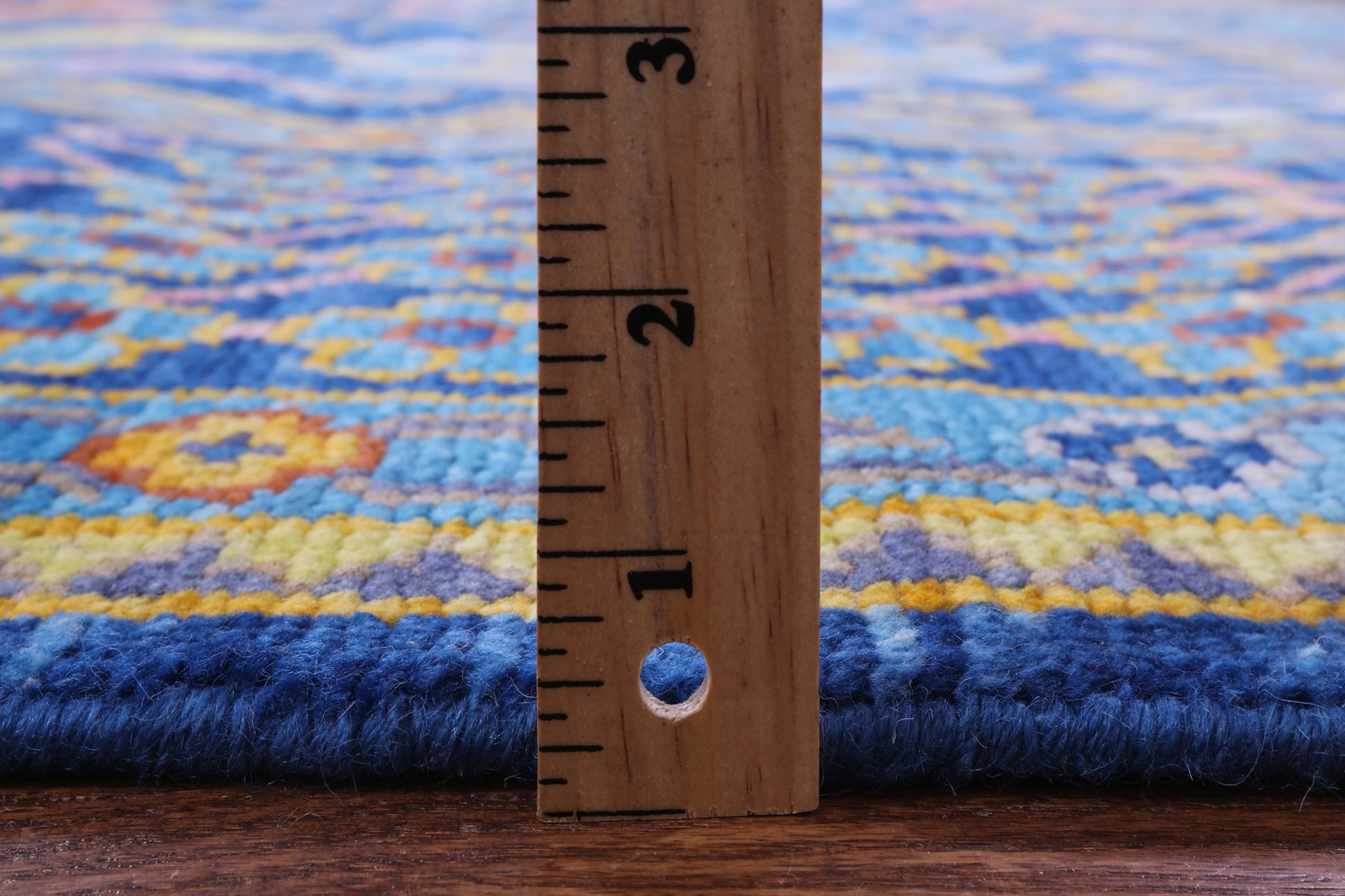 Blue Square Turkish Oushak Hand Knotted Wool Rug - 9' 0" X 9' 2" - Golden Nile