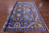 Blue Square Persian Tabriz Hand Knotted Wool Rug - 9' 1" X 9' 3" - Golden Nile