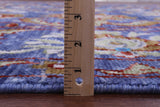 Blue Square Persian Tabriz Hand Knotted Wool Rug - 9' 1" X 9' 3" - Golden Nile