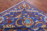 Blue Square Persian Tabriz Hand Knotted Wool Rug - 9' 1" X 9' 3" - Golden Nile