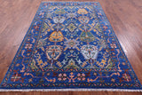 Blue Turkish Oushak Hand Knotted Wool Rug - 6' 0" X 9' 1" - Golden Nile