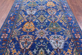 Blue Turkish Oushak Hand Knotted Wool Rug - 6' 0" X 9' 1" - Golden Nile