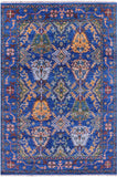 Blue Turkish Oushak Hand Knotted Wool Rug - 6' 0" X 9' 1" - Golden Nile
