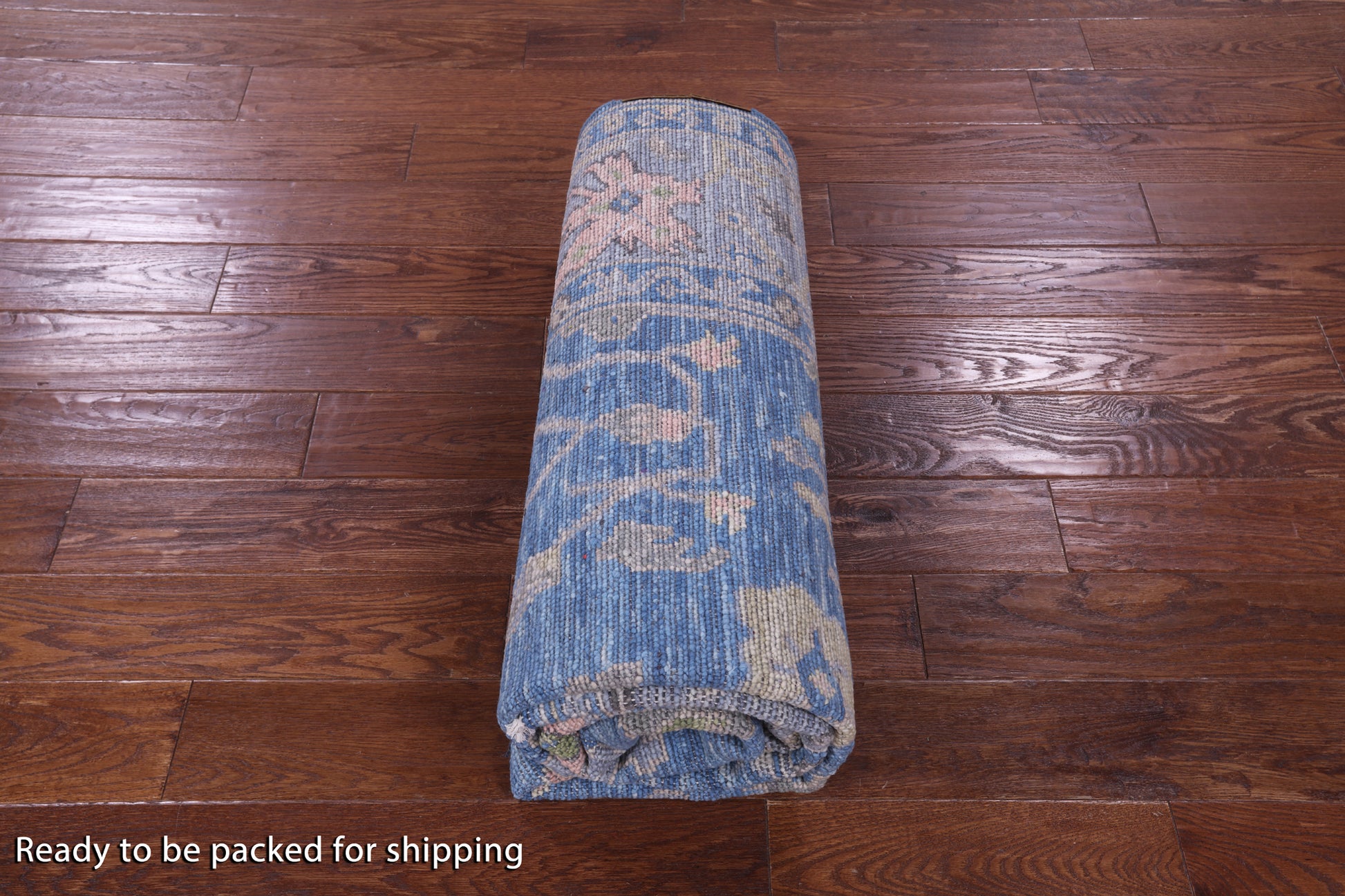 Blue Turkish Oushak Hand Knotted Wool Rug - 5' 0" X 8' 4" - Golden Nile