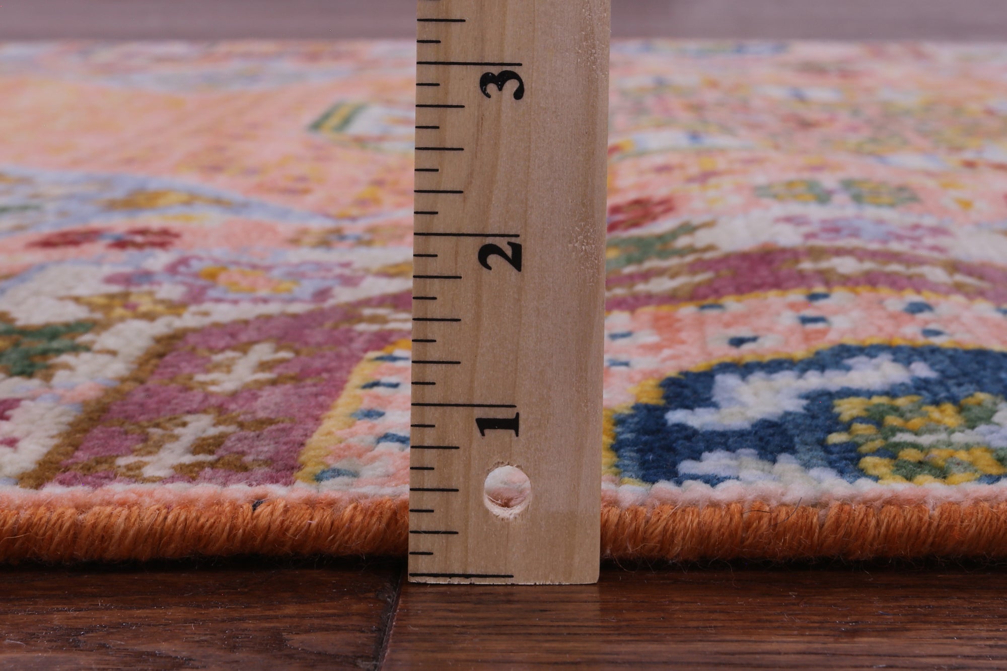 Orange Geometric Persian Mamluk Hand Knotted Wool Rug - 4' 1" X 6' 2" - Golden Nile