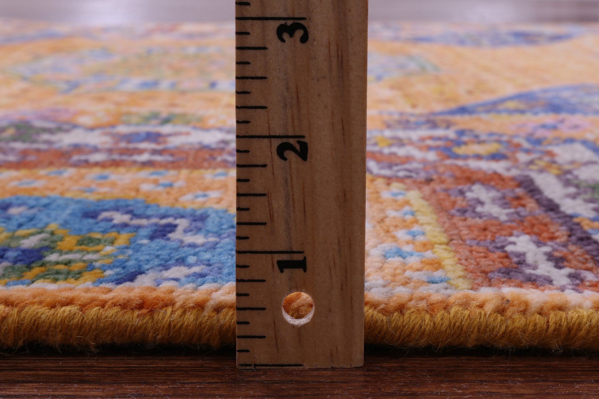 Orange Geometric Persian Mamluk Hand Knotted Wool Rug - 4' 1" X 6' 2" - Golden Nile