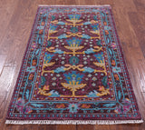 Turkish Oushak Hand Knotted Wool Rug - 3' 1" X 5' 3" - Golden Nile