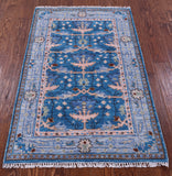 Turkish Oushak Hand Knotted Wool Rug - 3' 1" X 5' 0" - Golden Nile