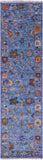 Blue Turkish Oushak Hand Knotted Wool Runner Rug - 2' 8" X 10' 5" - Golden Nile