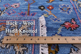 Blue Turkish Oushak Hand Knotted Wool Runner Rug - 2' 8" X 10' 5" - Golden Nile