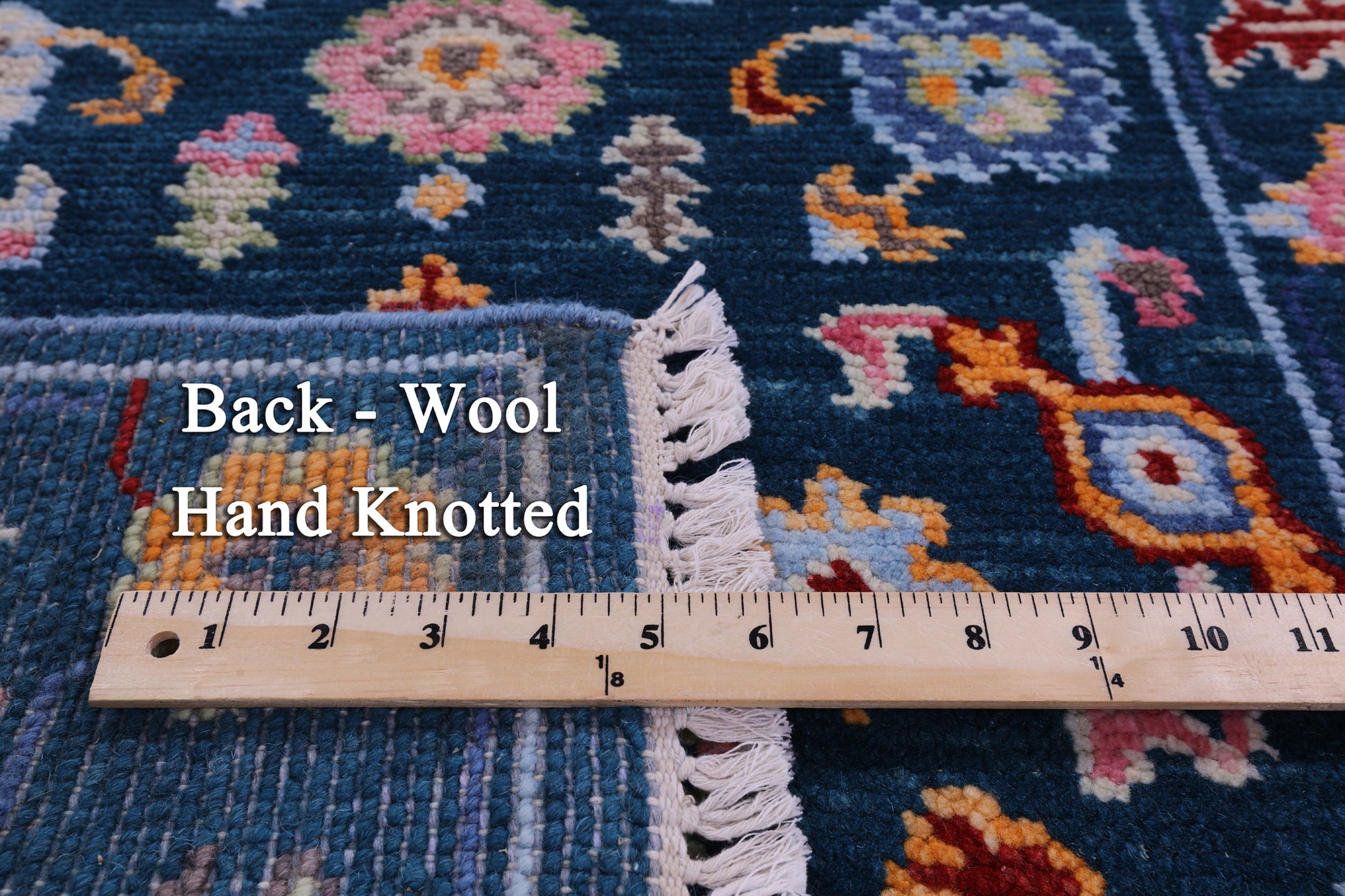 Blue Turkish Oushak Hand Knotted Wool Runner Rug - 2' 7" X 10' 2" - Golden Nile