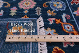 Blue Turkish Oushak Hand Knotted Wool Runner Rug - 2' 7" X 10' 2" - Golden Nile