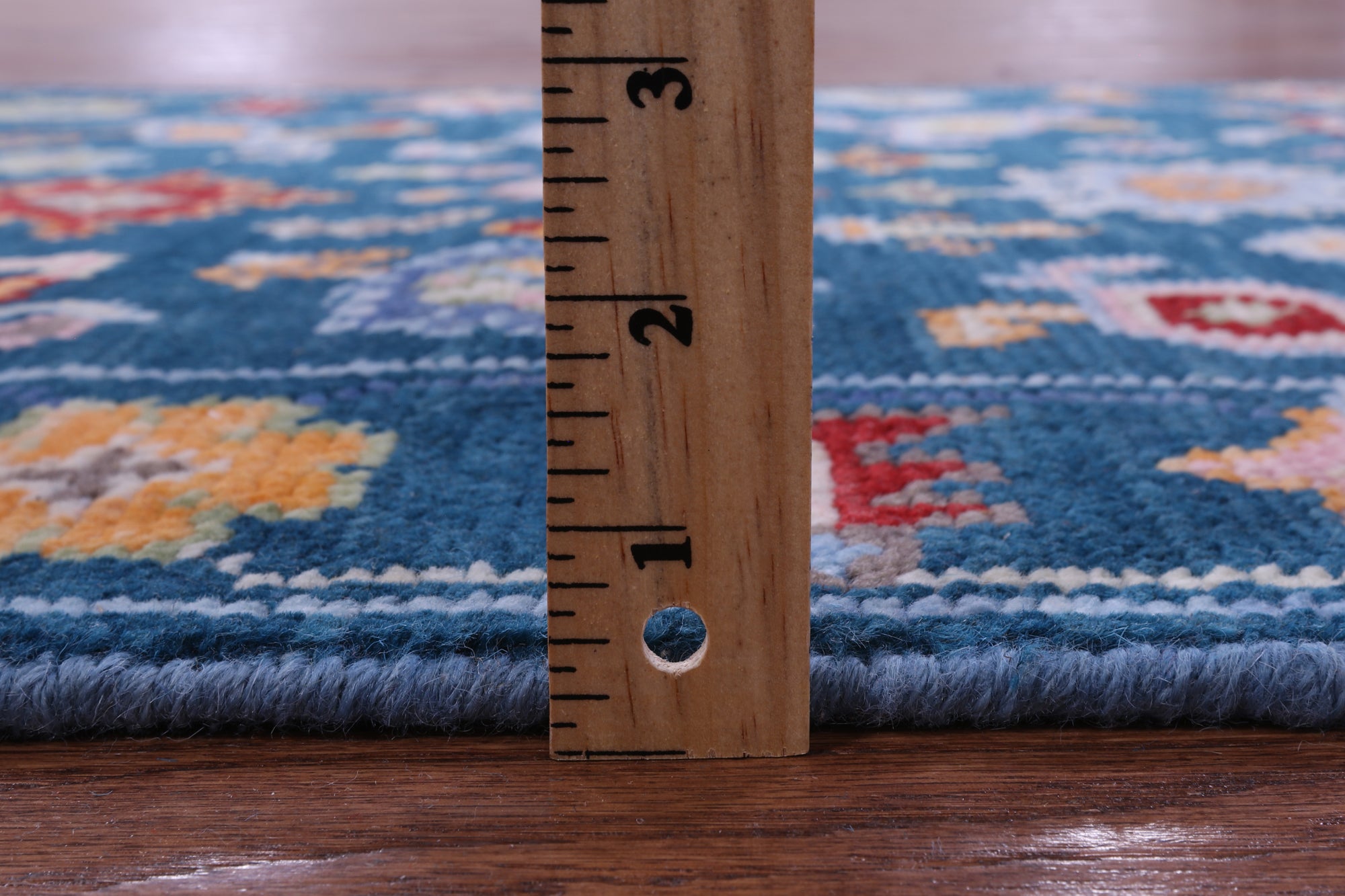 Blue Turkish Oushak Hand Knotted Wool Runner Rug - 2' 7" X 10' 2" - Golden Nile