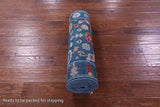Blue Turkish Oushak Hand Knotted Wool Runner Rug - 2' 7" X 10' 2" - Golden Nile