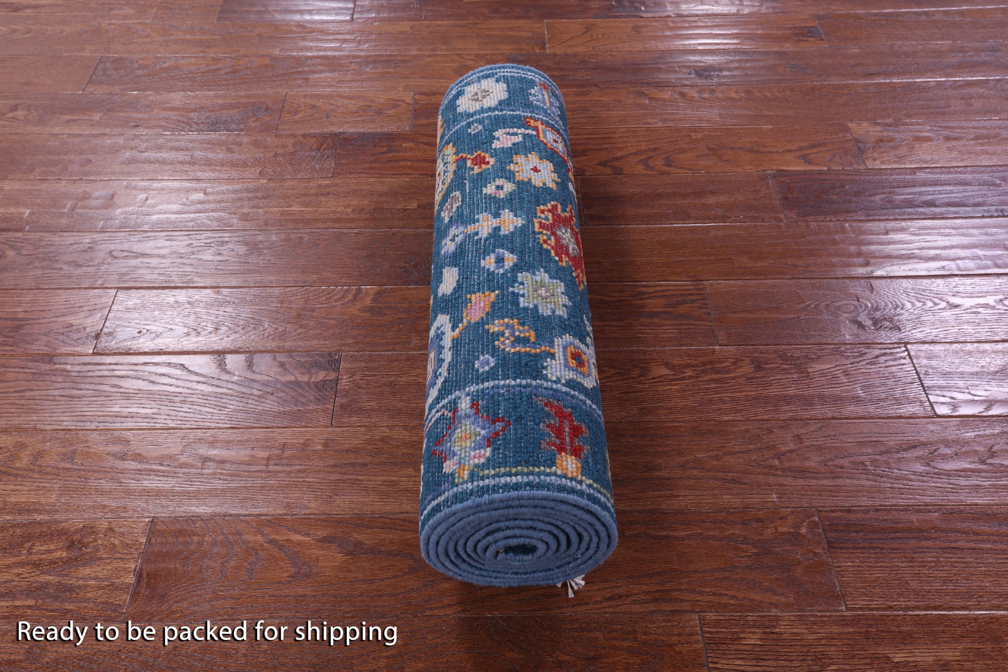 Blue Turkish Oushak Hand Knotted Wool Runner Rug - 2' 7" X 10' 2" - Golden Nile