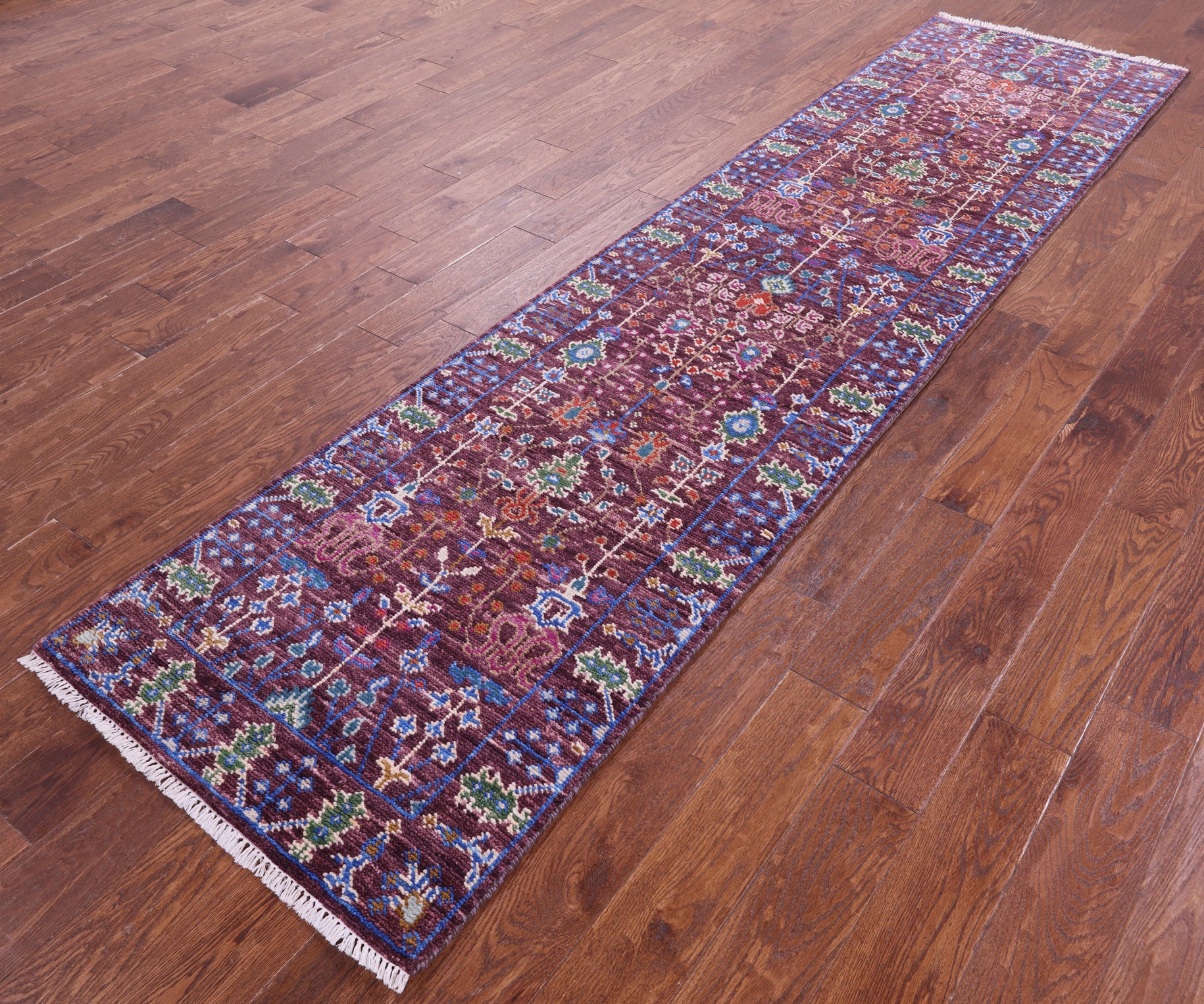 Turkish Oushak Handmade Wool Runner Rug - 2' 7" X 10' 5" - Golden Nile