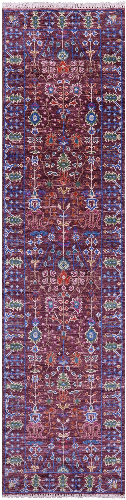 Turkish Oushak Handmade Wool Runner Rug - 2' 7" X 10' 5" - Golden Nile