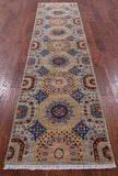 Geometric Persian Mamluk Hand Knotted Wool Runner Rug - 2' 7" X 10' 2" - Golden Nile