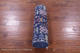 Blue Turkish Oushak Hand Knotted Wool Runner Rug - 2' 6" X 10' 0" - Golden Nile