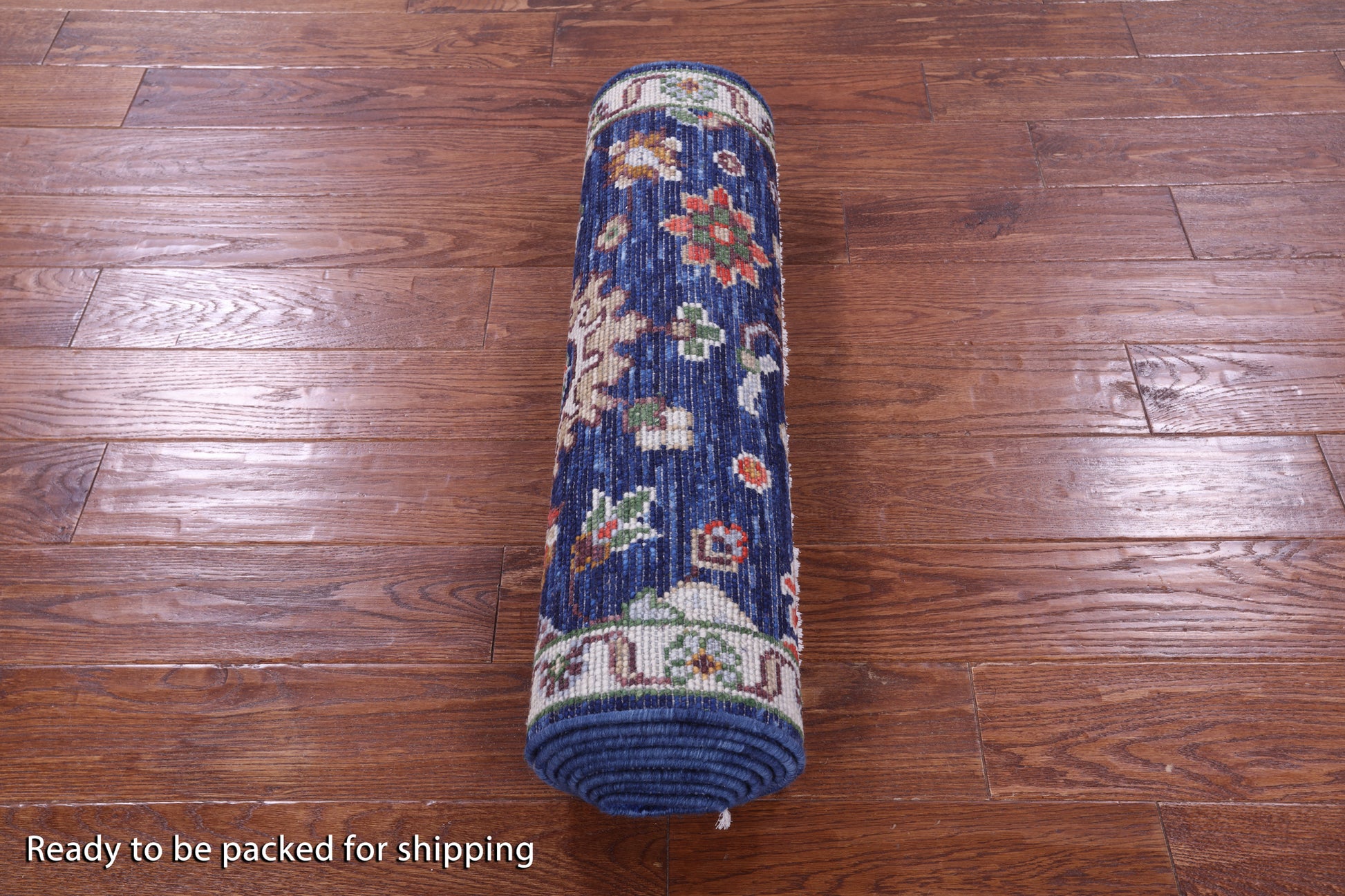 Blue Turkish Oushak Hand Knotted Wool Runner Rug - 2' 7" X 10' 0" - Golden Nile