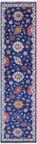 Blue Turkish Oushak Hand Knotted Wool Runner Rug - 2' 7" X 10' 0" - Golden Nile