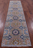 Geometric Persian Mamluk Hand Knotted Wool Runner Rug - 2' 7" X 10' 4" - Golden Nile