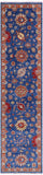 Blue Turkish Oushak Handmade Wool Runner Rug - 2' 6" X 10' 2" - Golden Nile
