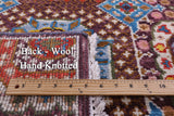Geometric Persian Mamluk Hand Knotted Wool Runner Rug - 2' 6" X 12' 2" - Golden Nile
