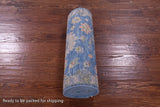 Blue Turkish Oushak Hand Knotted Wool Runner Rug - 2' 6" X 12' 11" - Golden Nile
