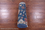Blue Turkish Oushak Handmade Wool Runner Rug - 2' 7" X 12' 9" - Golden Nile