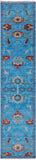 Blue Turkish Oushak Hand Knotted Wool Runner Rug - 2' 8" X 12' 0" - Golden Nile