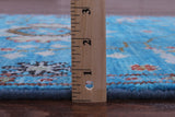 Blue Turkish Oushak Hand Knotted Wool Runner Rug - 2' 8" X 12' 0" - Golden Nile