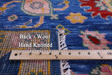 Blue Turkish Oushak Hand Knotted Wool Runner Rug - 2' 7" X 8' 4" - Golden Nile