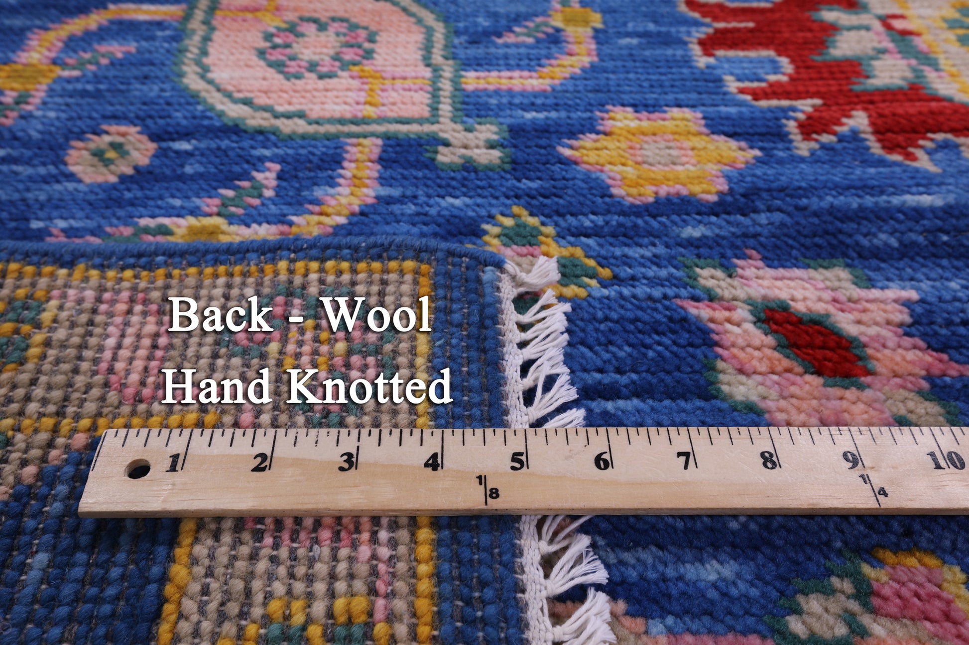 Blue Turkish Oushak Hand Knotted Wool Runner Rug - 2' 7" X 8' 4" - Golden Nile