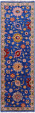 Blue Turkish Oushak Hand Knotted Wool Runner Rug - 2' 7" X 8' 4" - Golden Nile