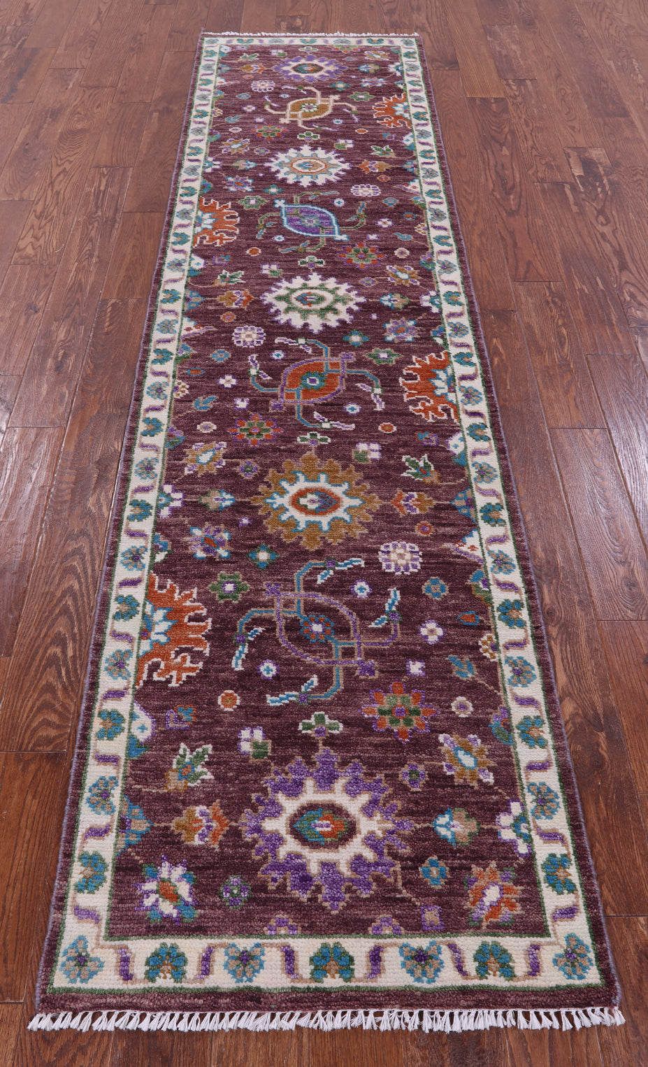 Turkish Oushak Hand Knotted Wool Runner Rug - 2' 7" X 10' 4" - Golden Nile