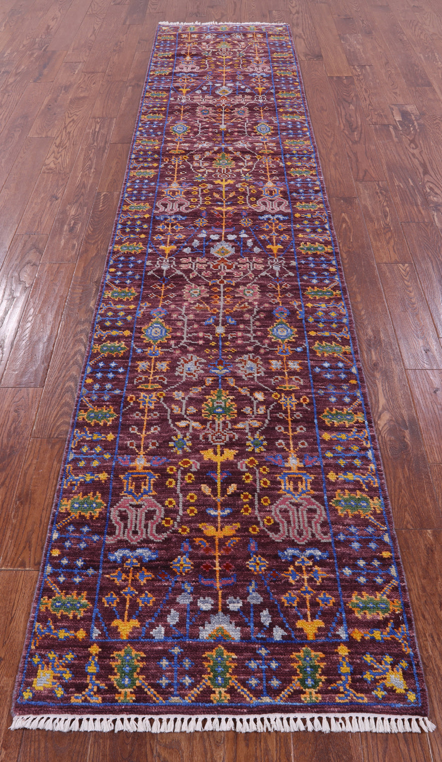 Turkish Oushak Handmade Wool Runner Rug - 2' 7" X 12' 2" - Golden Nile