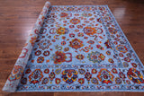 Blue Persian Hand Knotted Wool & Silk Rug - 9' 2" X 12' 3" - Golden Nile