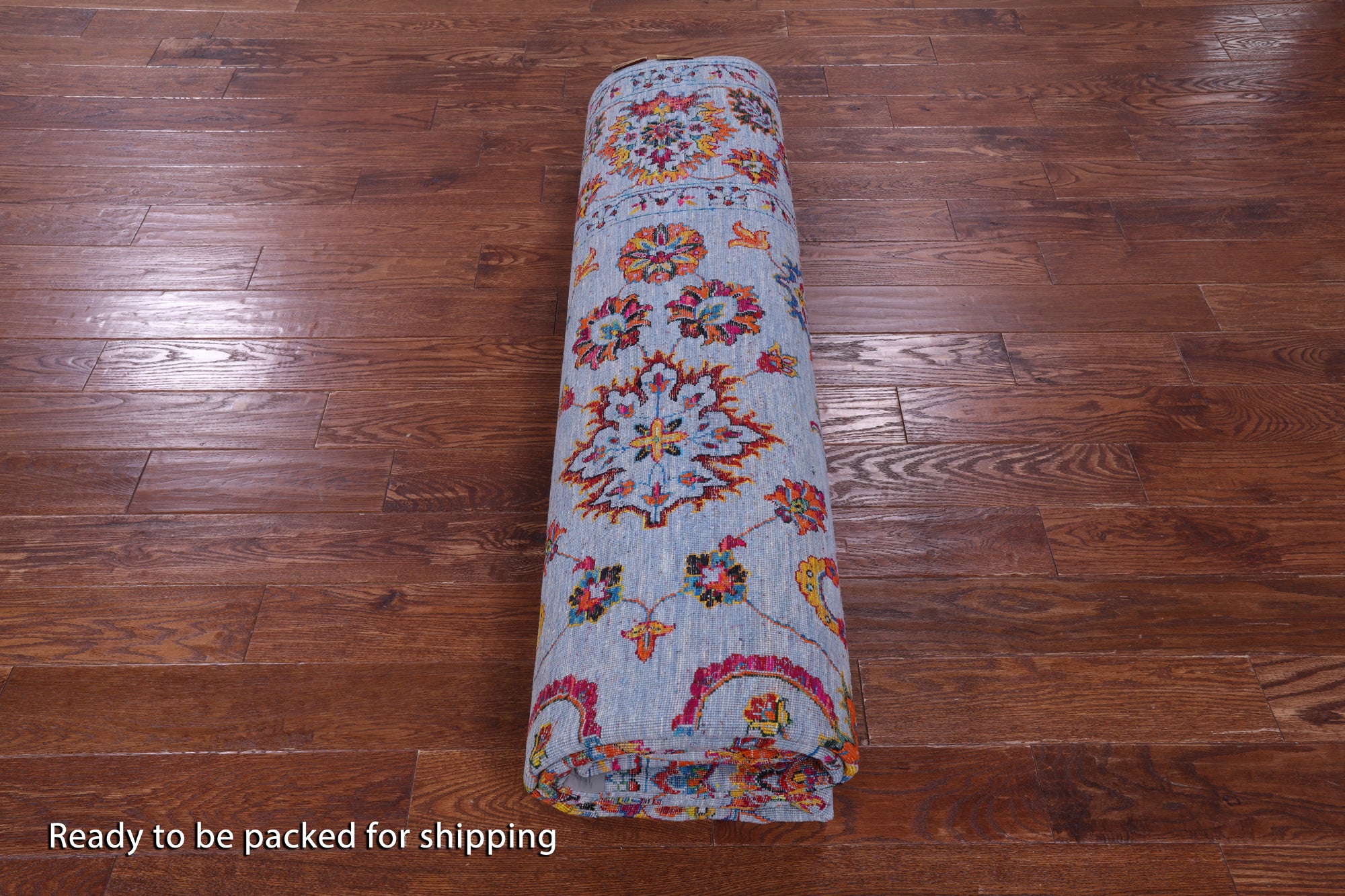 Blue Persian Hand Knotted Wool & Silk Rug - 9' 2" X 12' 3" - Golden Nile