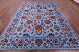 Blue Persian Hand Knotted Wool & Silk Rug - 9' 2" X 12' 3" - Golden Nile