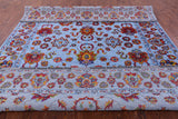 Blue Persian Hand Knotted Wool & Silk Rug - 9' 2" X 12' 3" - Golden Nile