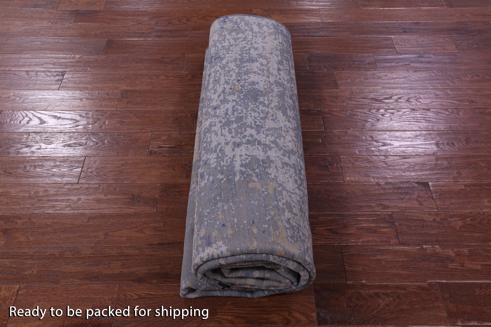 Abstract Contemporary Hand Knotted Wool & Silk Rug - 7' 8" X 9' 10" - Golden Nile