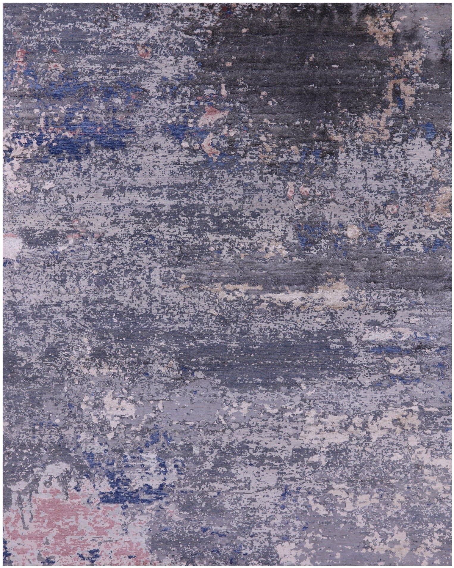 Abstract Contemporary Hand Knotted Wool & Silk Rug - 7' 8" X 9' 10" - Golden Nile