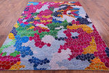 Abstract Contemporary Hand Knotted Wool & Silk Rug - 8' 2" X 10' 3" - Golden Nile
