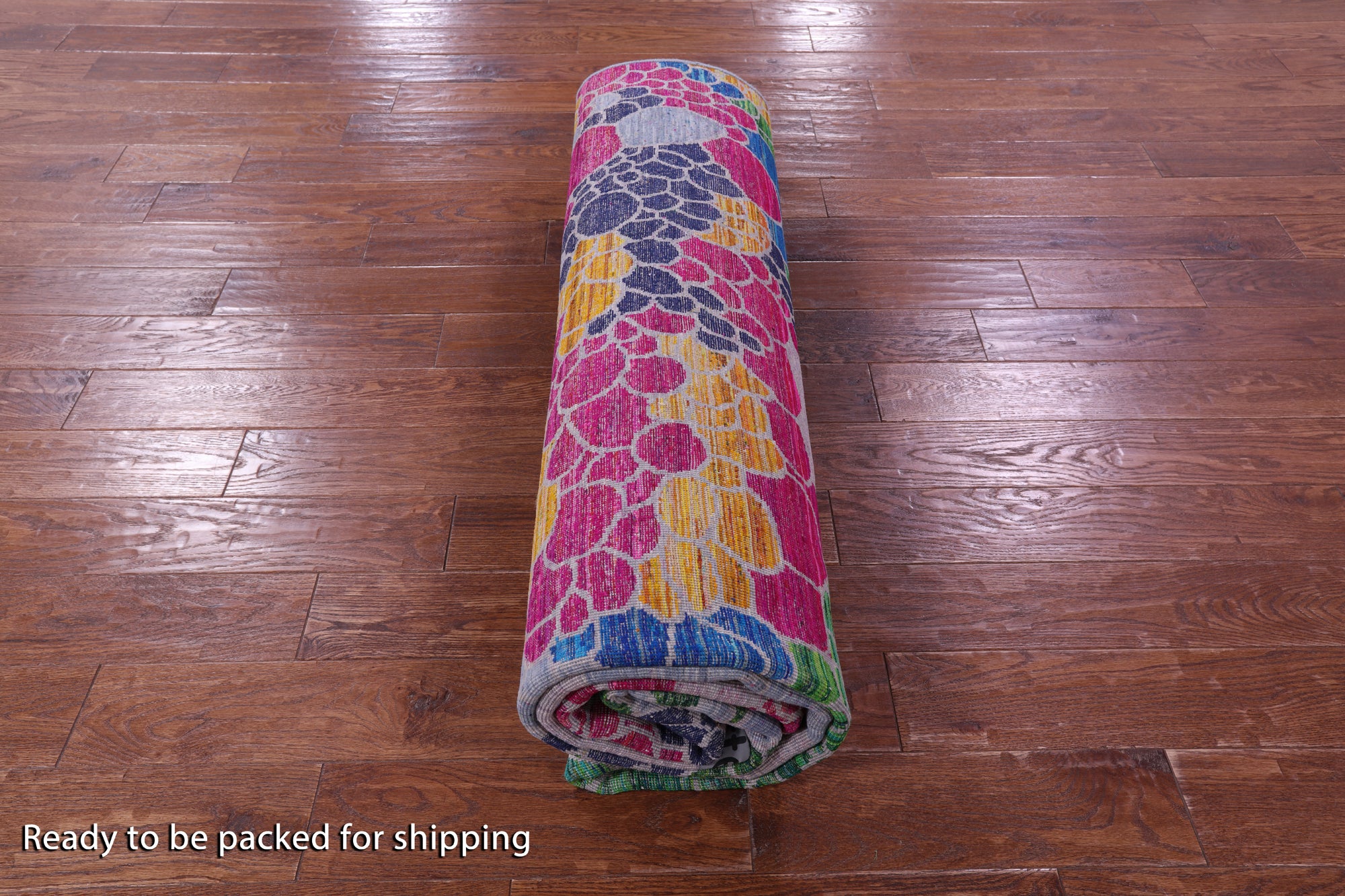 Abstract Contemporary Hand Knotted Wool & Silk Rug - 8' 2" X 10' 3" - Golden Nile