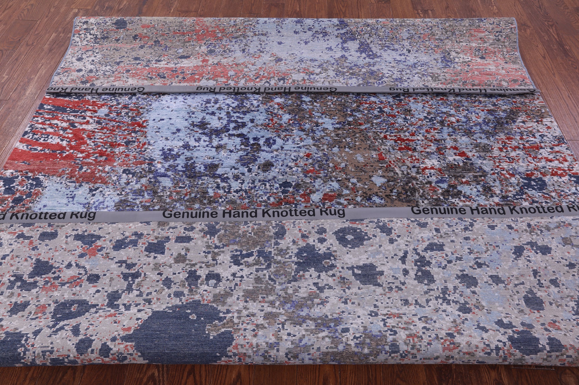 Abstract Contemporary Hand Knotted Wool & Silk Rug - 7' 10" X 10' 2" - Golden Nile