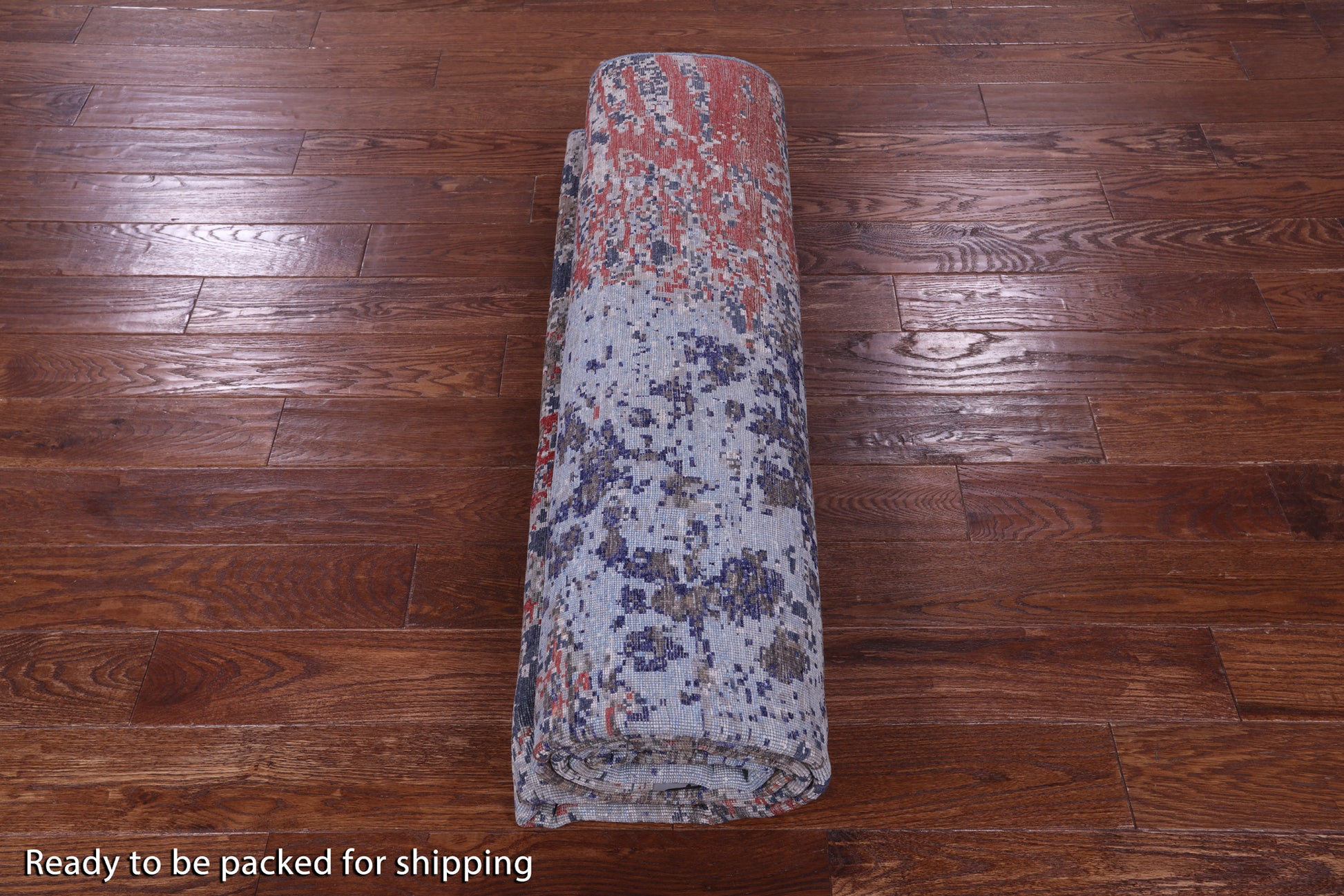 Abstract Contemporary Hand Knotted Wool & Silk Rug - 7' 10" X 10' 2" - Golden Nile