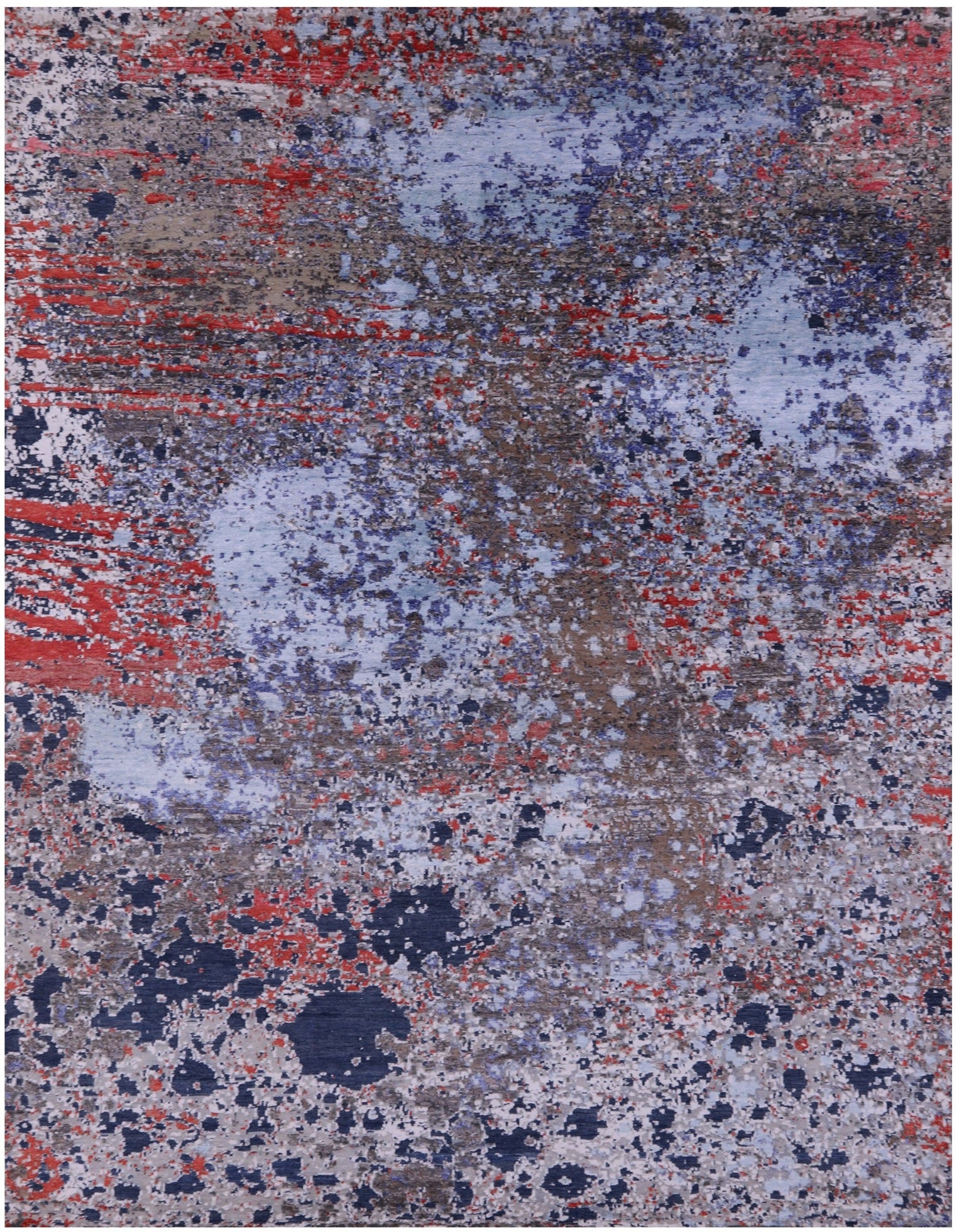 Abstract Contemporary Hand Knotted Wool & Silk Rug - 7' 10" X 10' 2" - Golden Nile